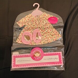 Rosy Cheeks Big Sister Doll Wrap Dress Set Pink Floral Ballet Shoes